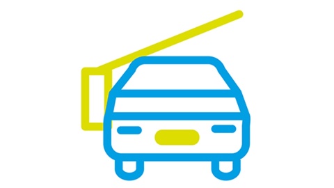 Icon Auto vor Schranke